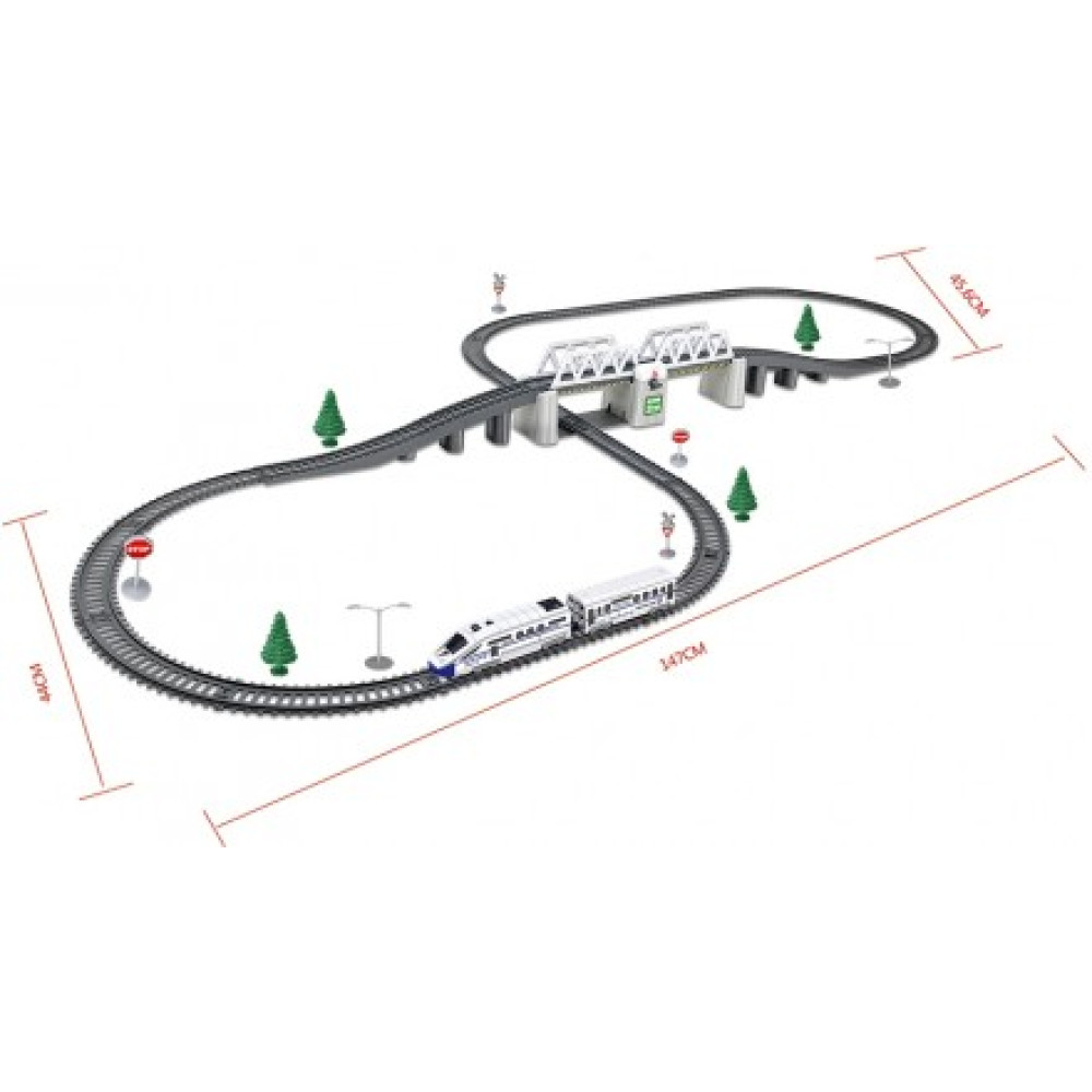 Железная дорога с раздвижным мостом, скоростной поезд, длина полотна 914 см - BSQ-2184