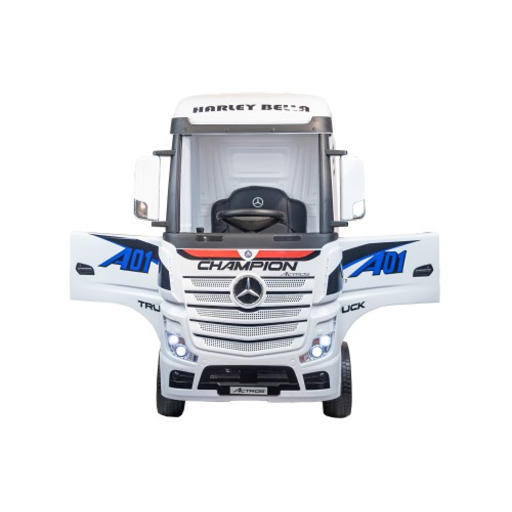 Детский электромобиль фура Mercedes-Benz Actros 4WD с прицепом (HL358) белый