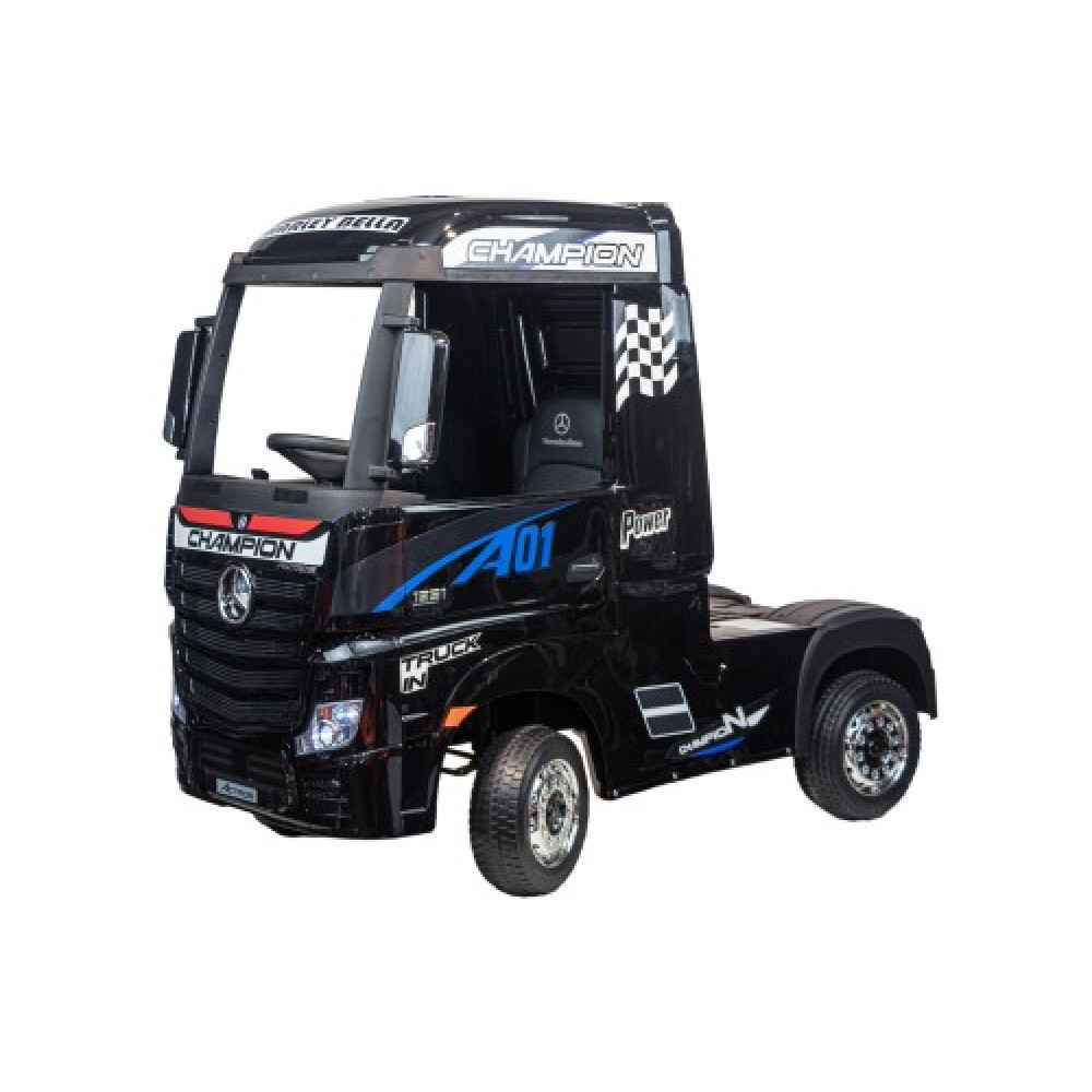 Электромобиль фура Mercedes-Benz Actros 4WD с прицепом (HL358) черный