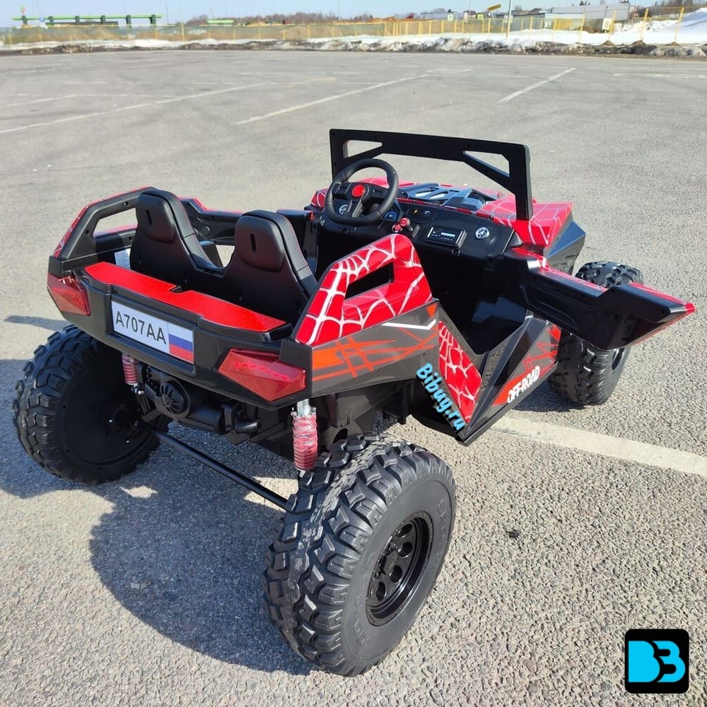 Детский багги А707АА (Рестайлинг) LUX NEW 4WD красный спайдер