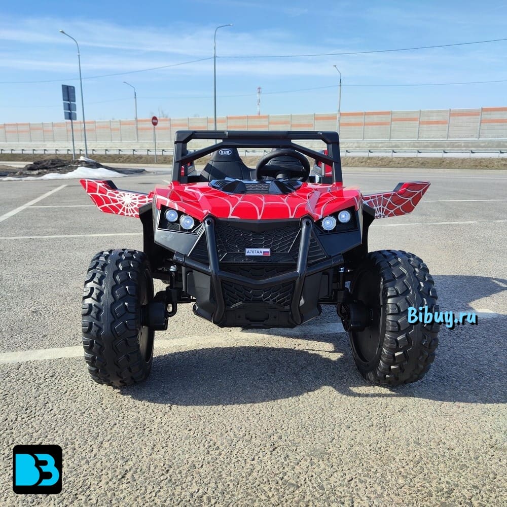 Детский багги А707АА (Рестайлинг) LUX NEW 4WD красный спайдер