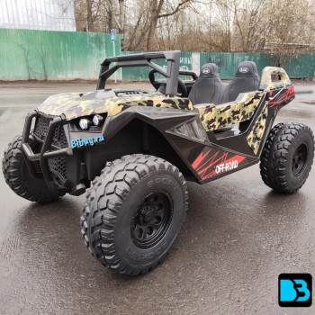 Электромобиль A707AA LUX NEW 4WD зеленый камуфляж, Рестайлинг
