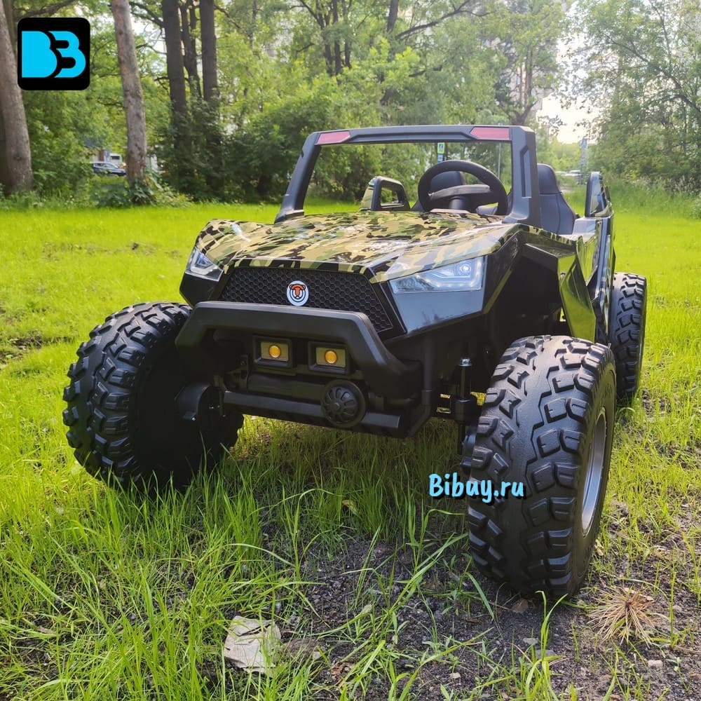 Детский электромобиль A707AA LUX 4WD зеленый камуфляж 