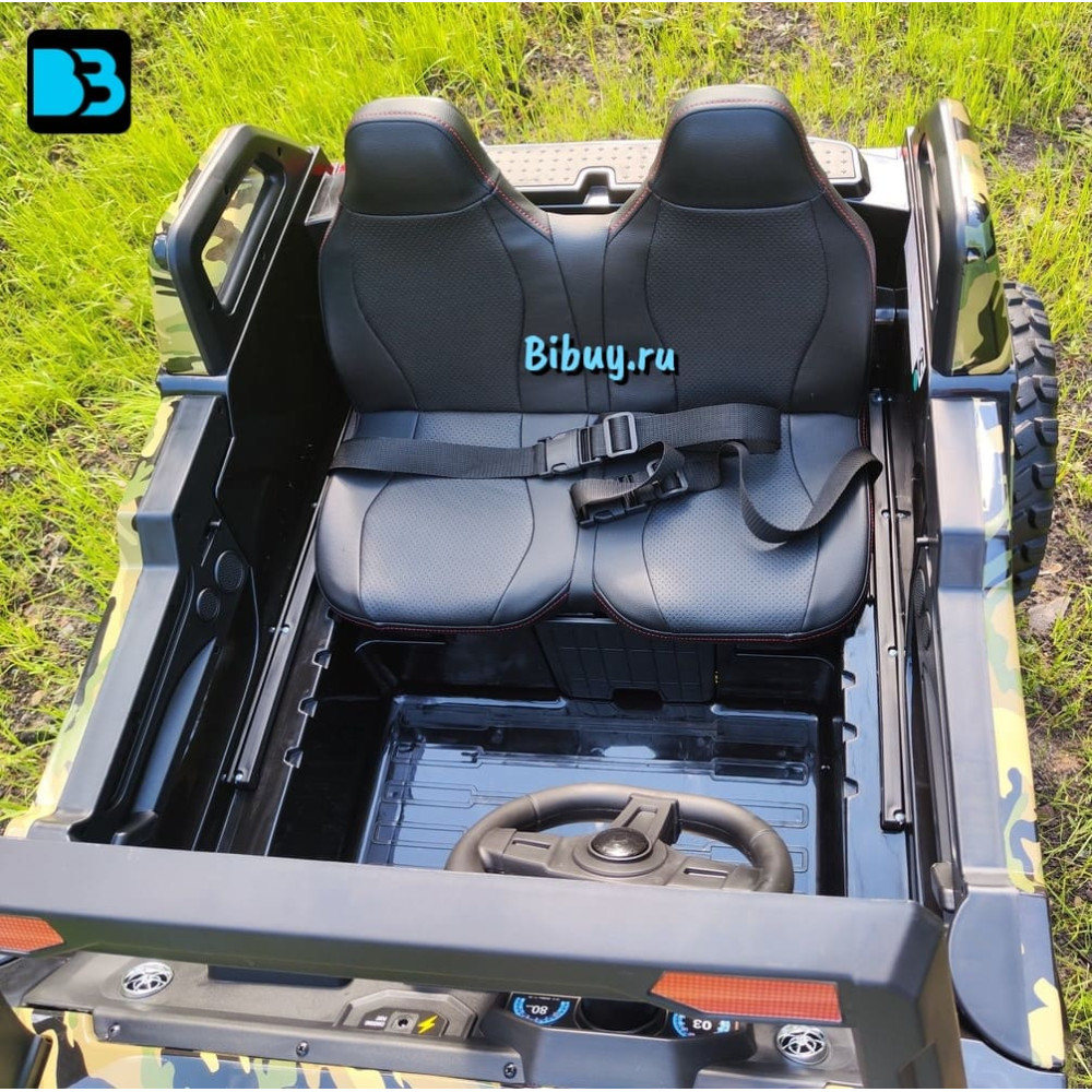 Детский электромобиль A707AA LUX 4WD зеленый камуфляж 