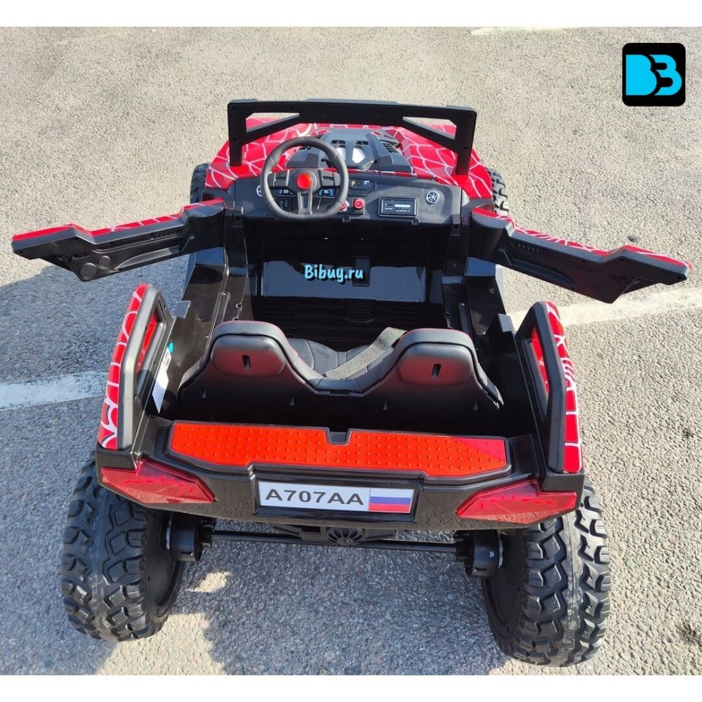 Детский багги А707АА (Рестайлинг) LUX NEW 4WD красный спайдер