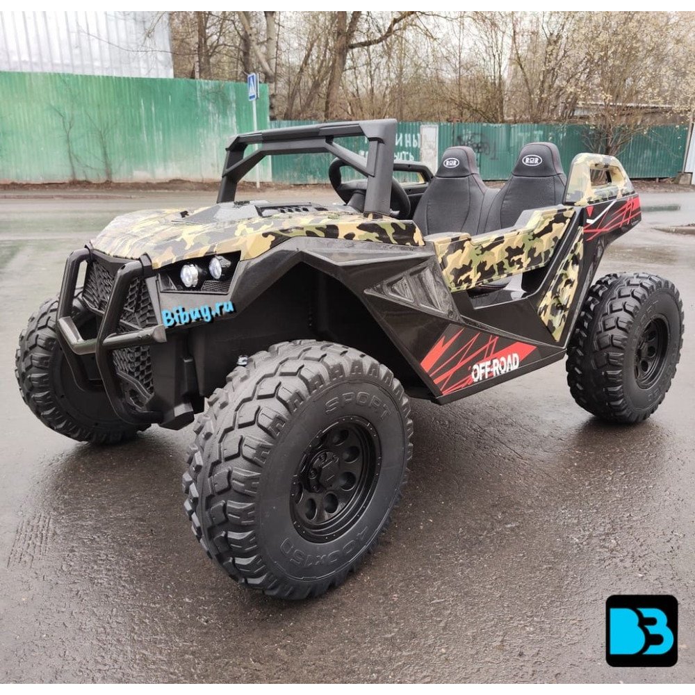 Электромобиль A707AA LUX NEW 4WD зеленый камуфляж, Рестайлинг