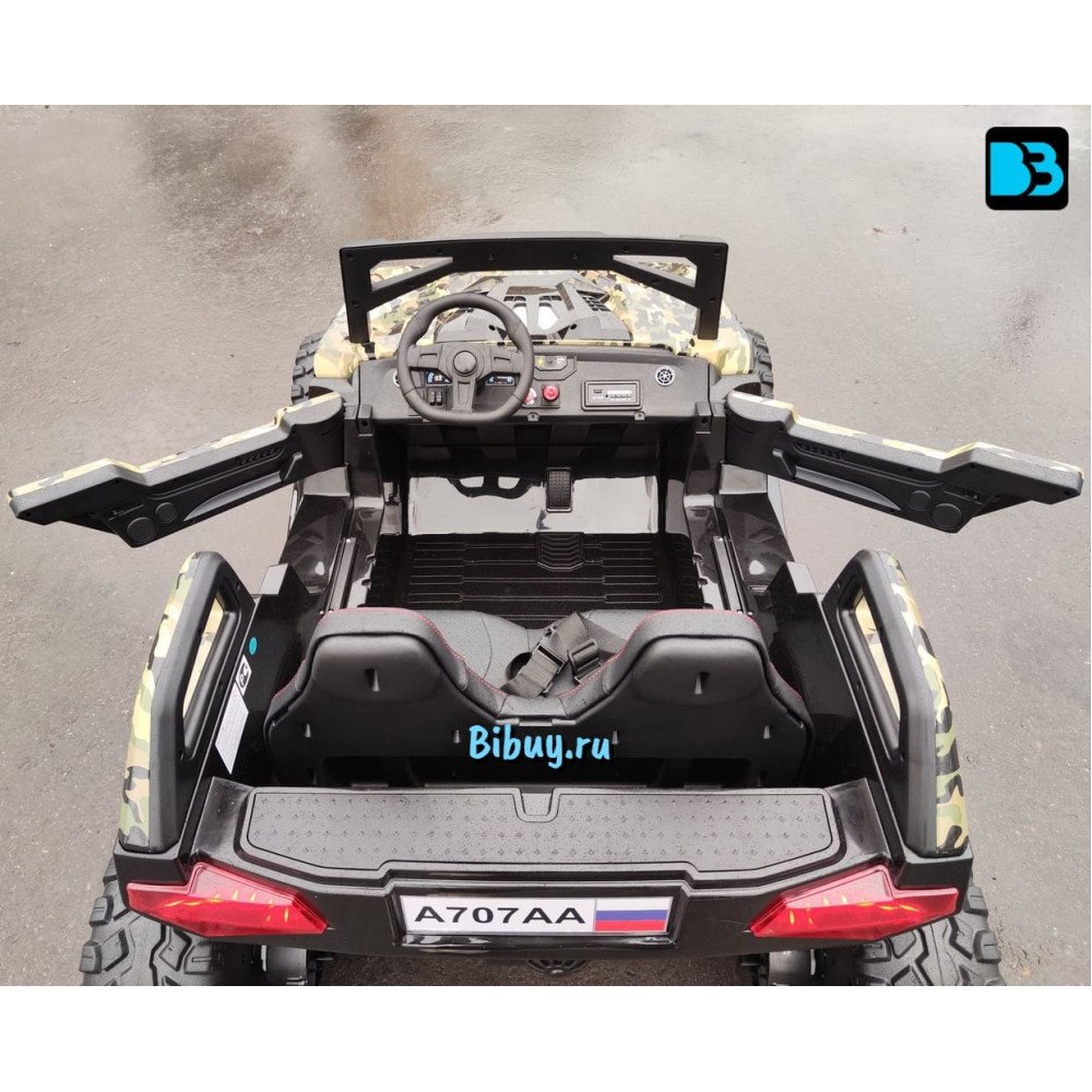 Электромобиль A707AA LUX NEW 4WD зеленый камуфляж, Рестайлинг