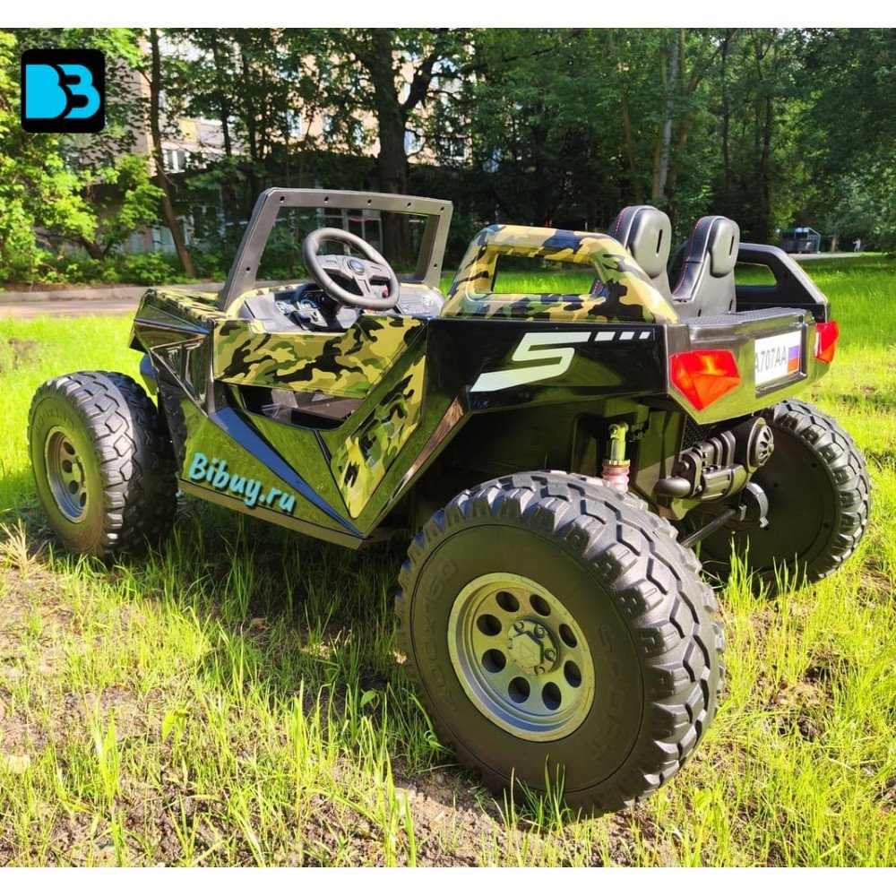 Детский электромобиль A707AA LUX 4WD зеленый камуфляж 