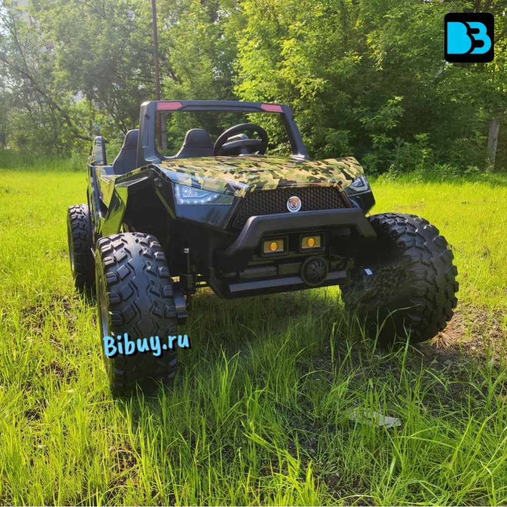 Детский электромобиль A707AA LUX 4WD зеленый камуфляж 