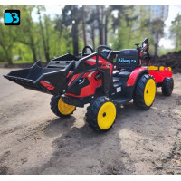 Детский электромобиль экскаватор-погрузчик A777MP красный