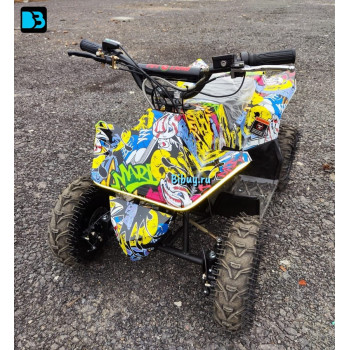 Детский квадроцикл ATV-2E 36V1000W Граффити желтый (Graffiti 12)