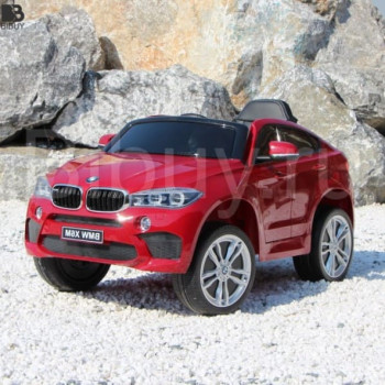 Детская машина BMW X6M (JJ2199) вишневый глянец, с пультом