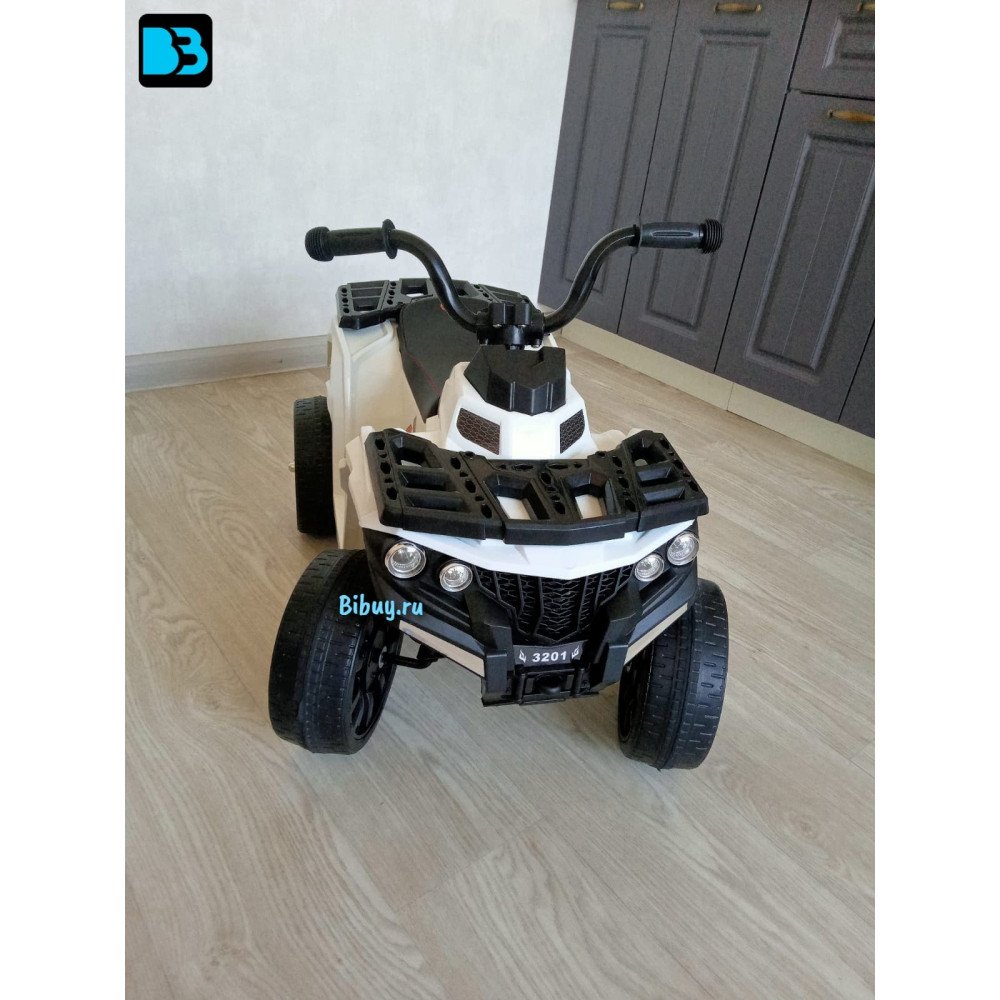 Детский квадроцикл R1 на резиновых колесах 6V - 3201-WHITE
