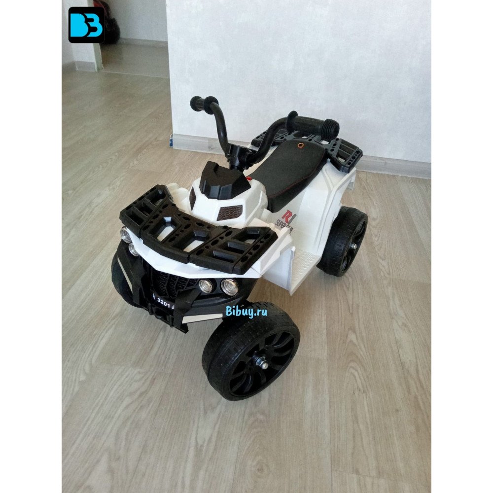 Детский квадроцикл R1 на резиновых колесах 6V - 3201-WHITE