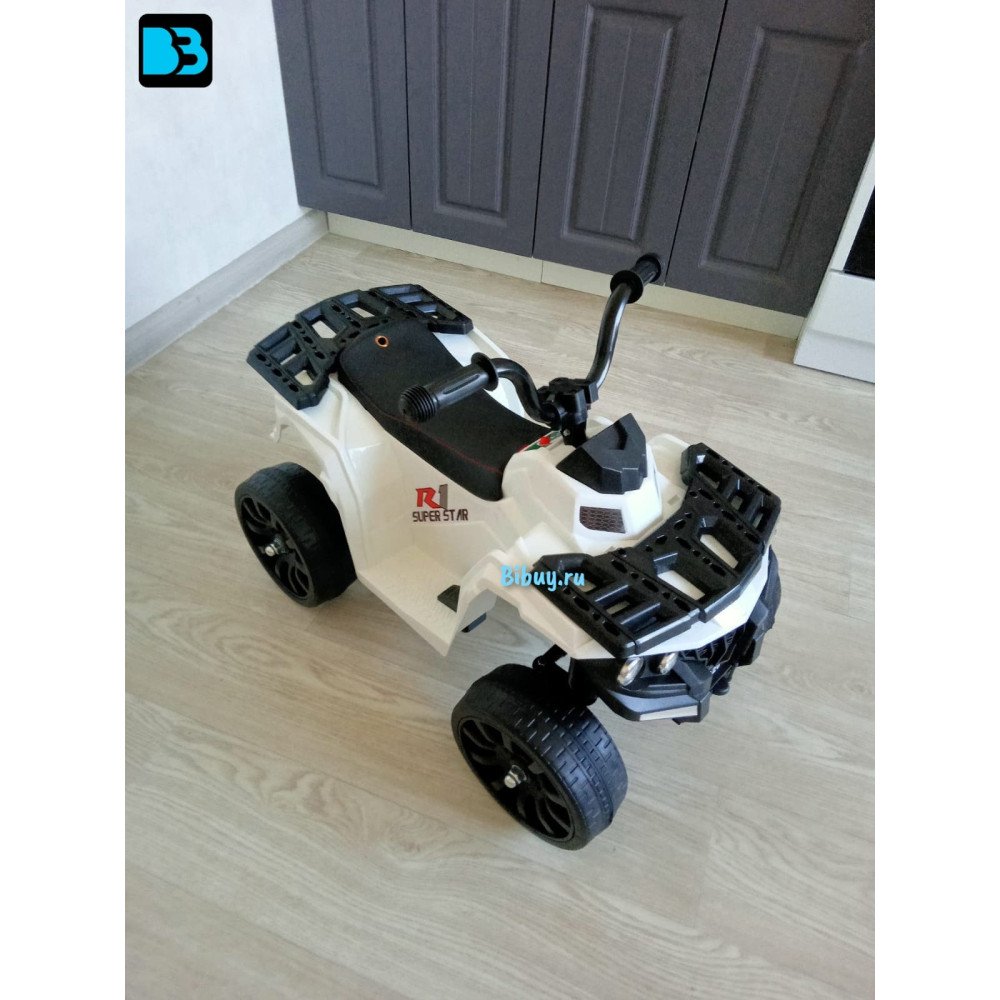 Детский квадроцикл R1 на резиновых колесах 6V - 3201-WHITE
