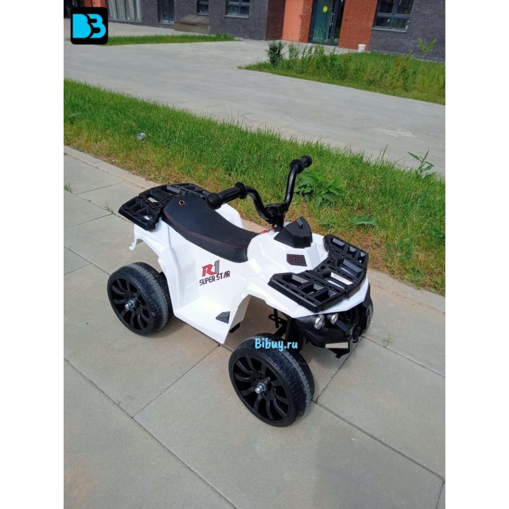 Детский квадроцикл R1 на резиновых колесах 6V - 3201-WHITE