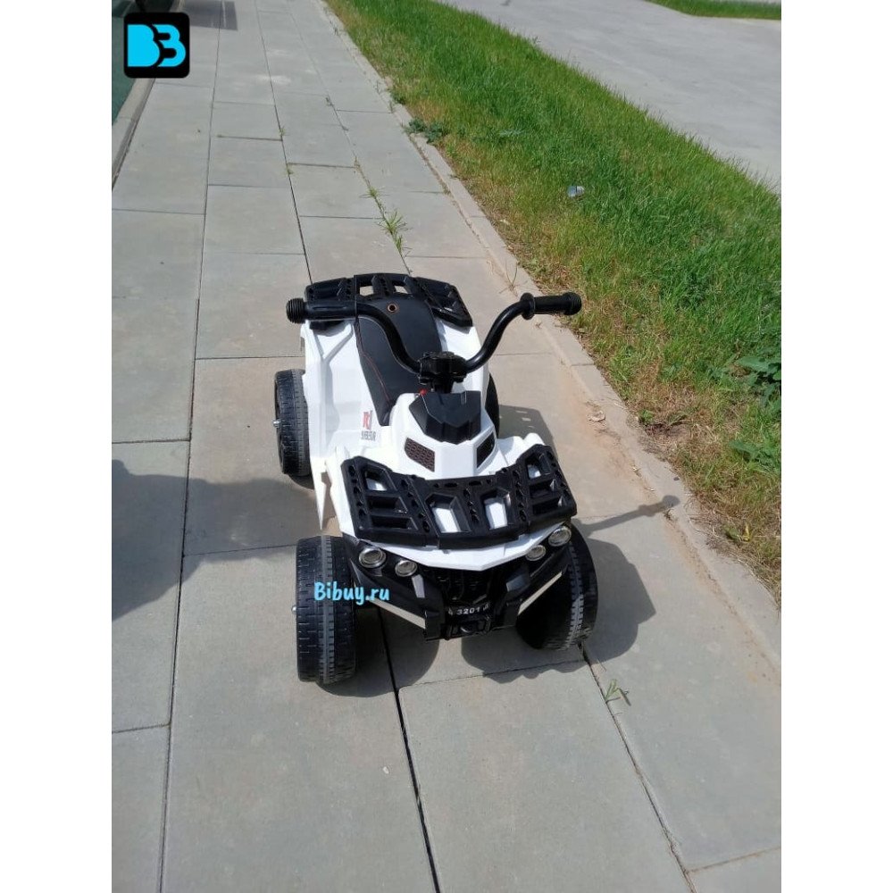 Детский квадроцикл R1 на резиновых колесах 6V - 3201-WHITE