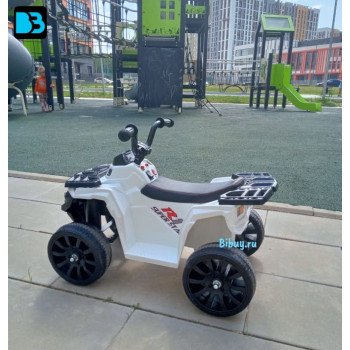 Детский квадроцикл R1 на резиновых колесах 6V - 3201-WHITE