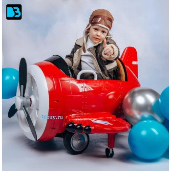 Детский электромобиль - самолет 12V - JJ20201-RED