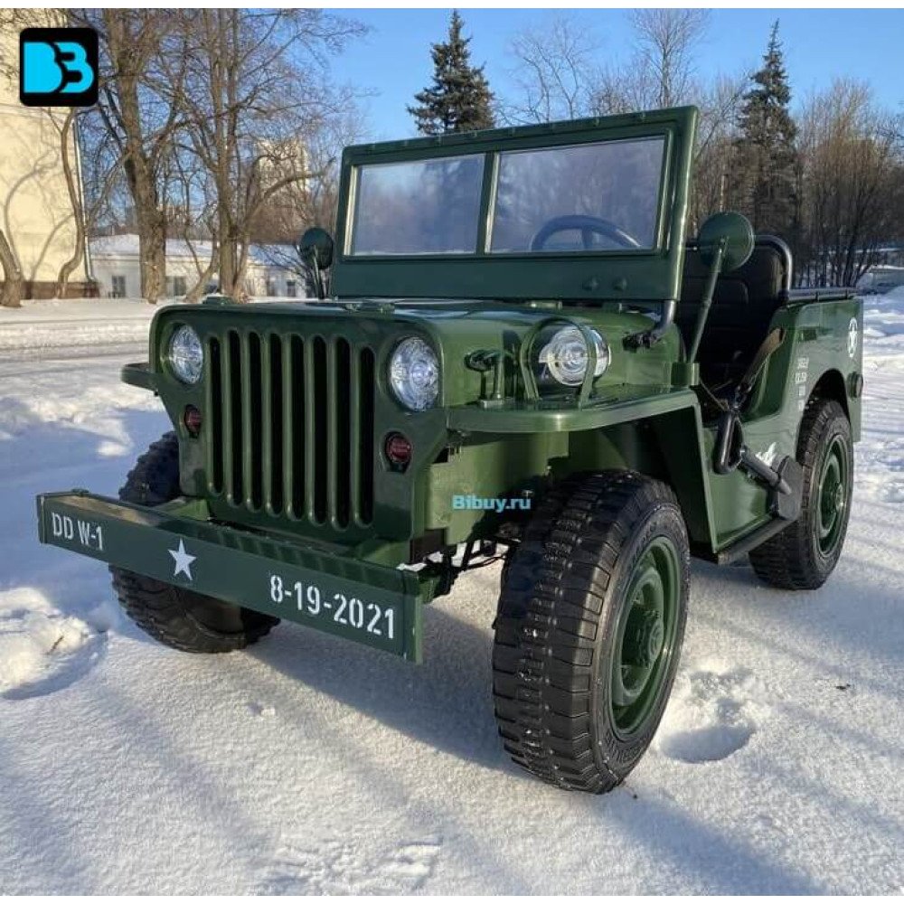 Детский электромобиль джип Jeep Willys 4137 Army green