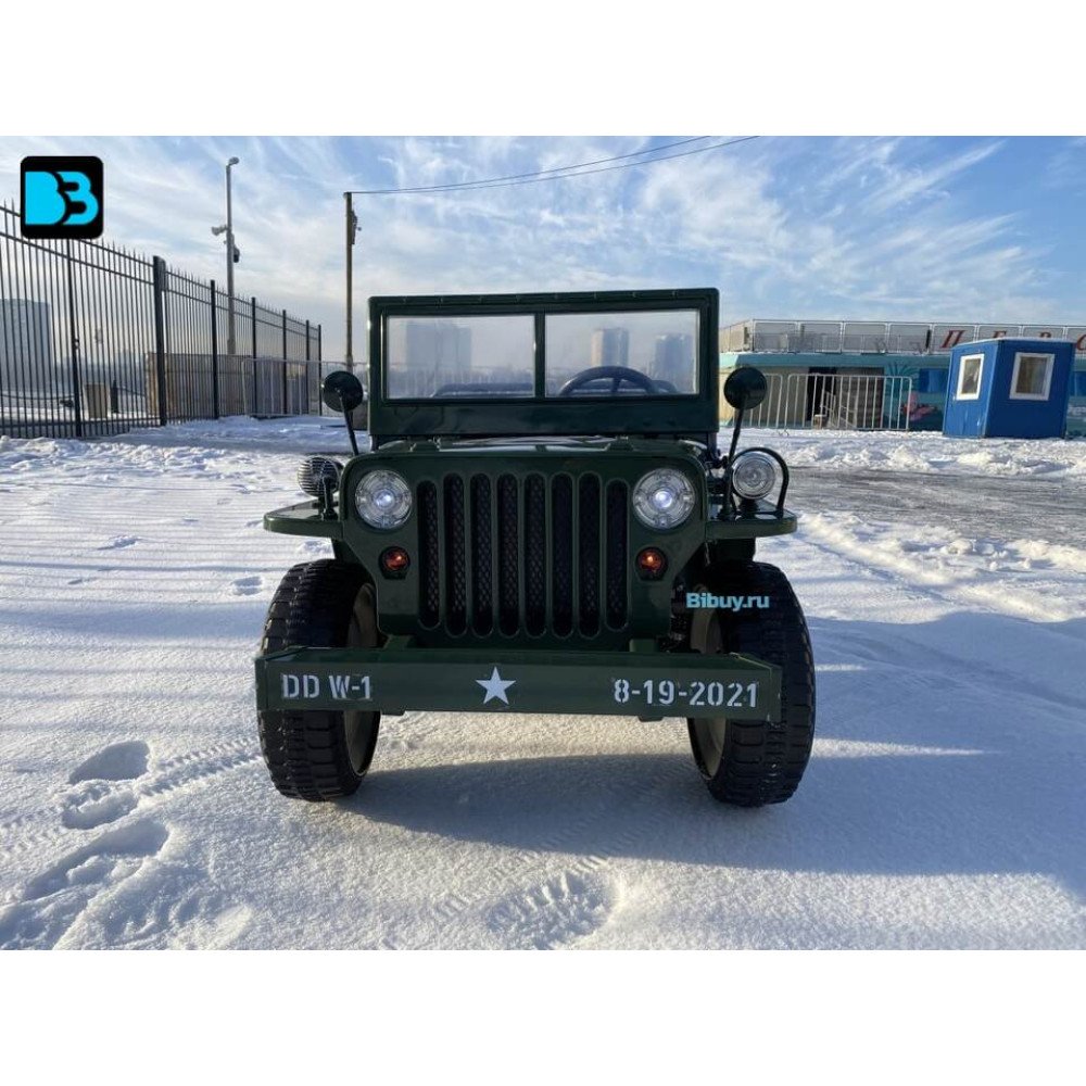 Детский электромобиль джип Jeep Willys 4137 Army green