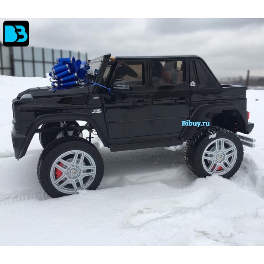 Детская машина Mercedes Benz Maybach G 650, полный привод, пульт ДУ (Черный краска)