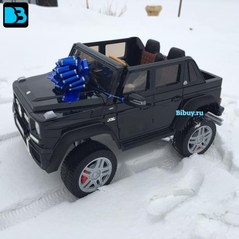 Детская машина Mercedes Benz Maybach G 650, полный привод, пульт ДУ (Черный краска)