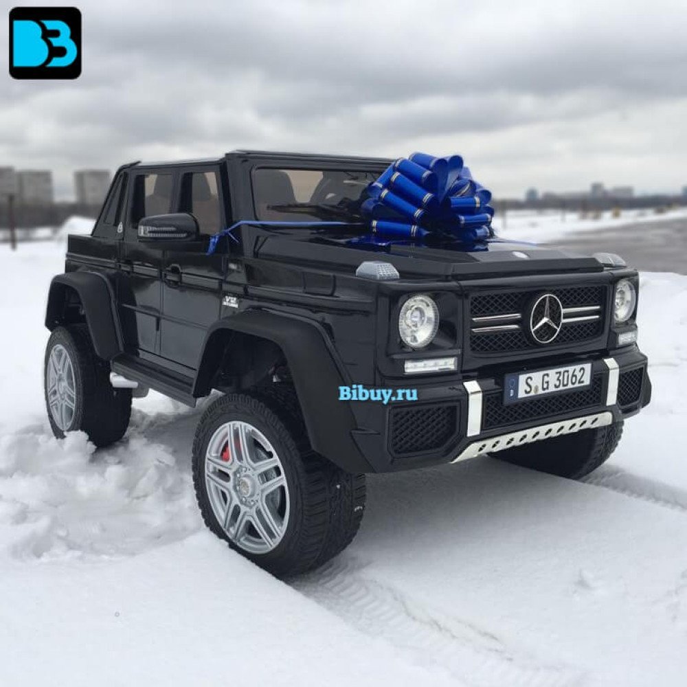 Детская машина Mercedes Benz Maybach G 650, полный привод, пульт ДУ (Черный краска)