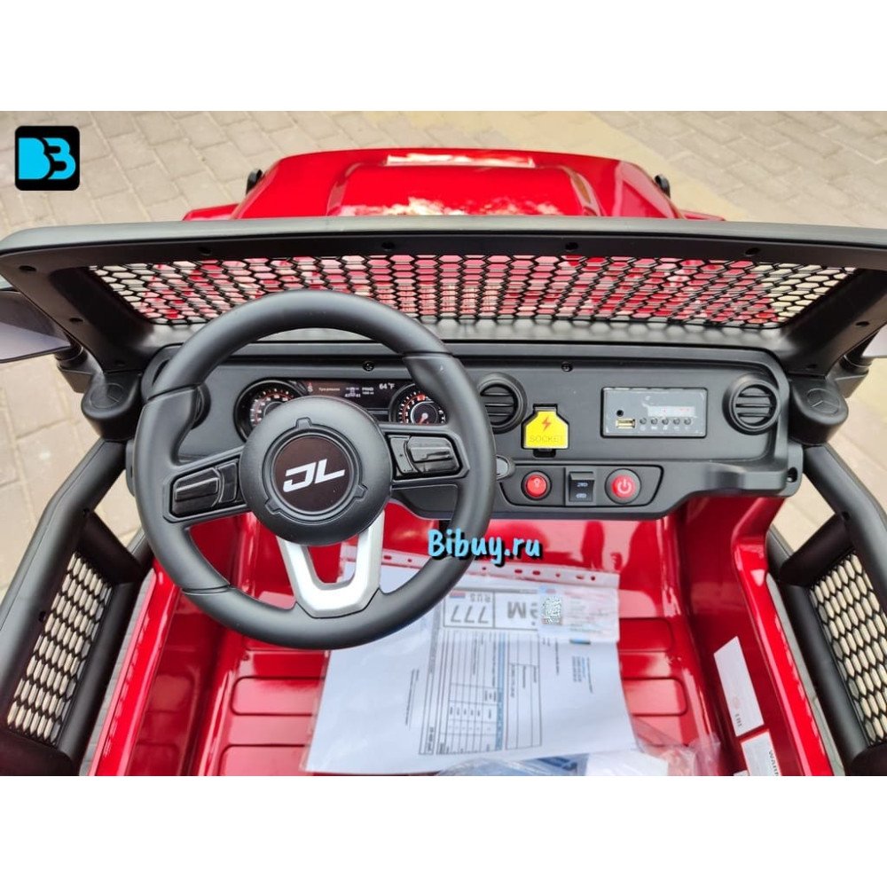 Детский электромобиль Jeep Wrangler P999BP красный глянец