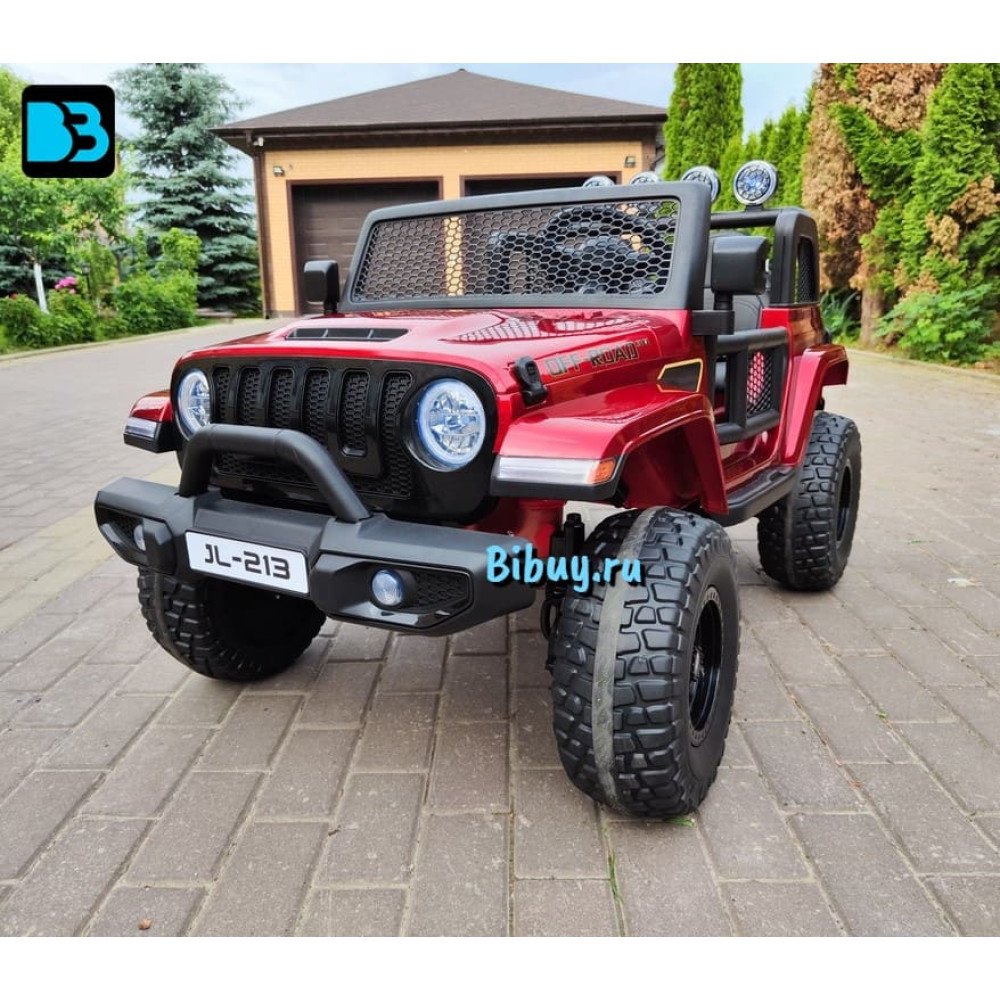 Детский электромобиль Jeep Wrangler P999BP красный глянец