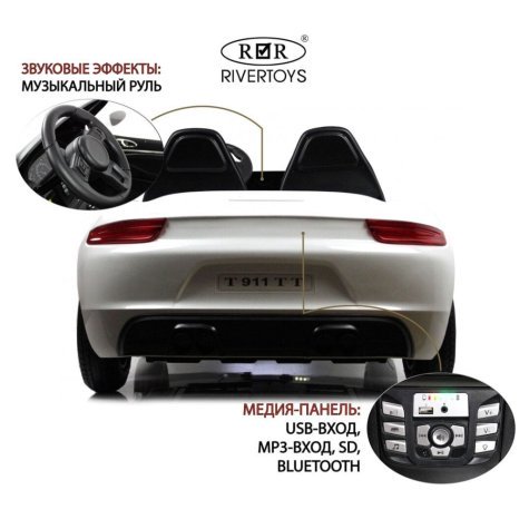 Детский электромобиль Т911ТТ белый Porshe Cayman