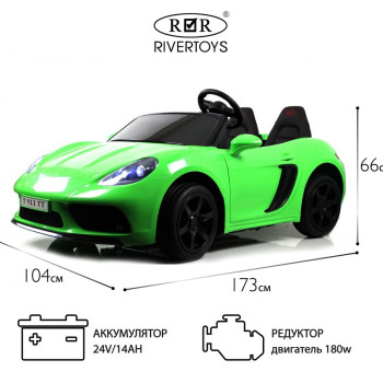 Детский электромобиль T911TT зеленый Porsche Cayman