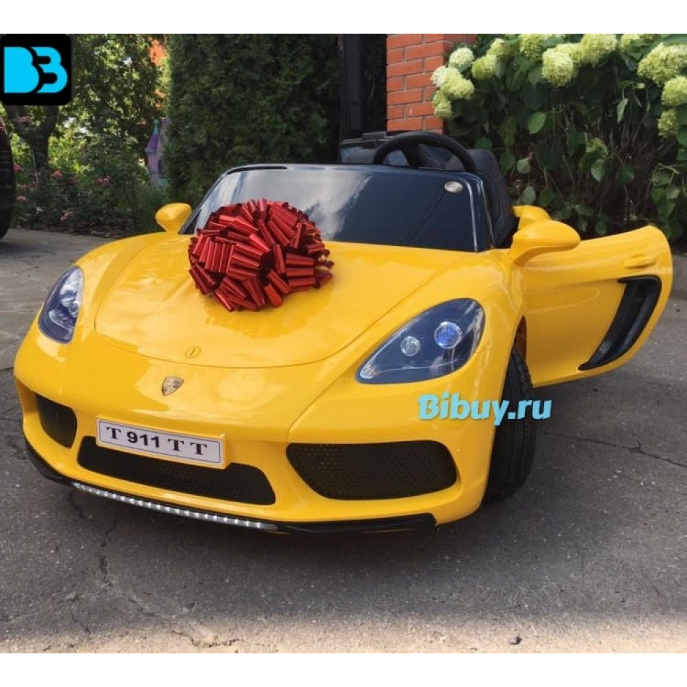 Детский электромобиль T911TT желтый Porshe Cayman