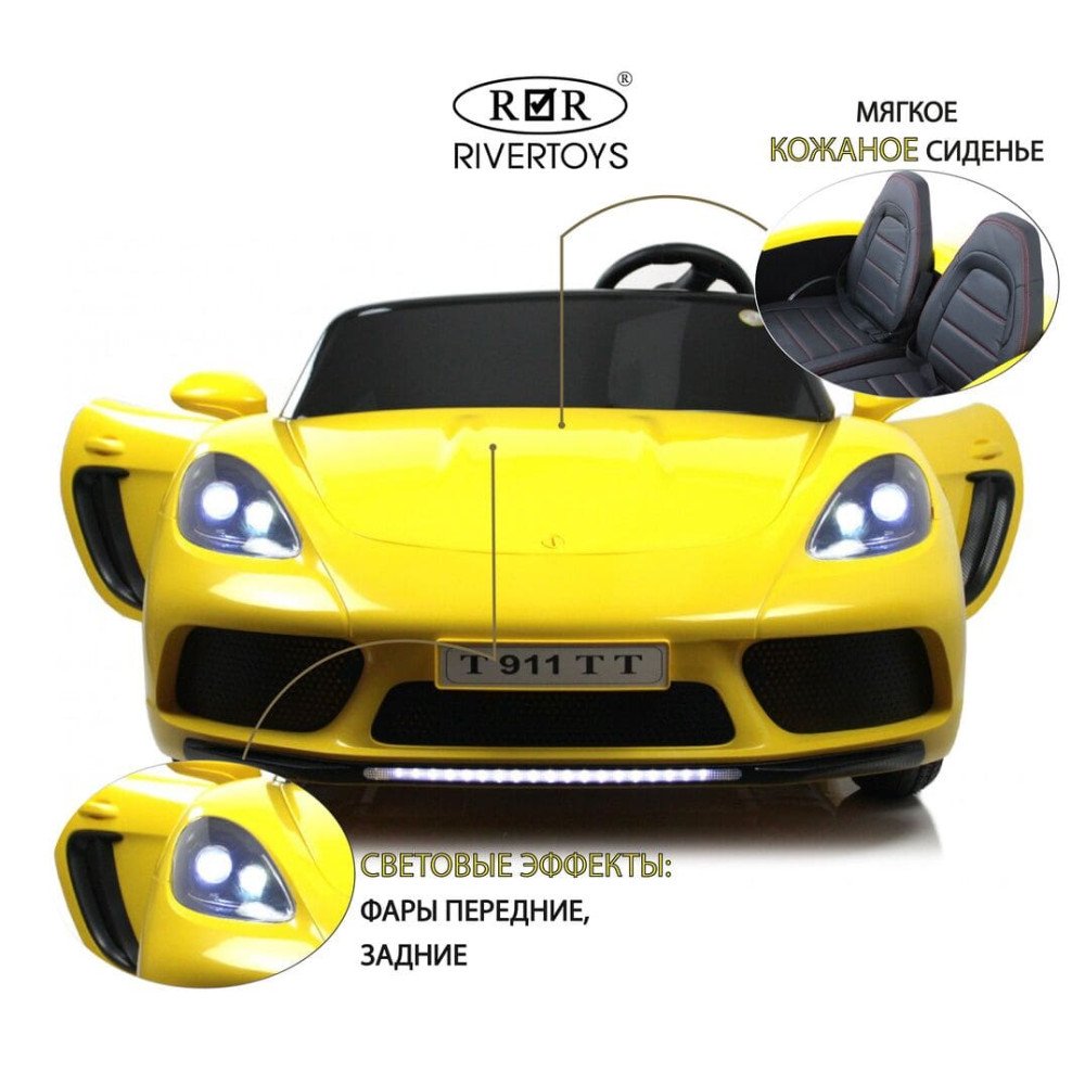 Детский электромобиль T911TT желтый Porshe Cayman