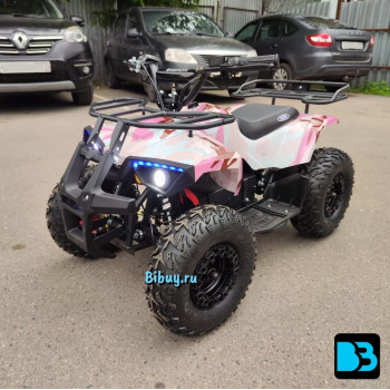 Детский электроквадроцикл TIKI с мощным двигателем 1000W/36V, розовый камуфляж