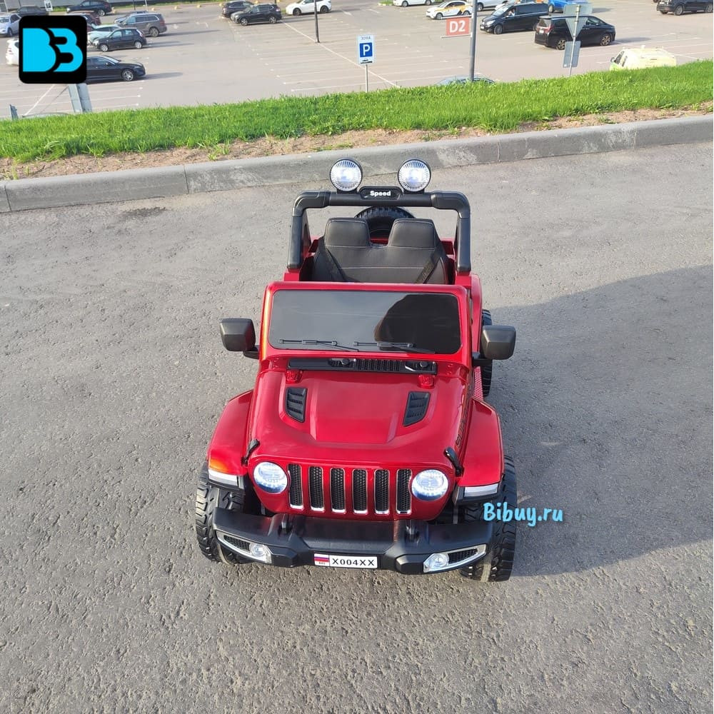 Полноприводный электромобиль Jeep Rubicon X004XX красный глянец