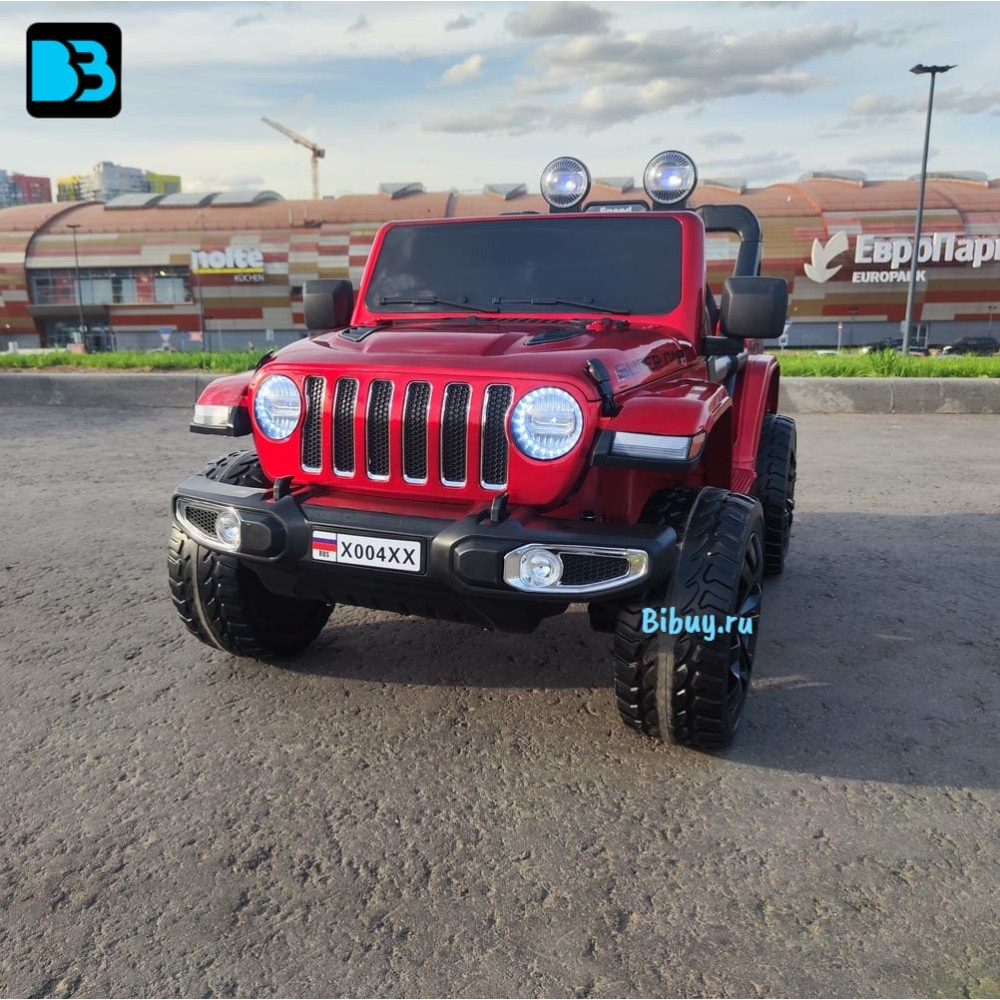Полноприводный электромобиль Jeep Rubicon X004XX красный глянец