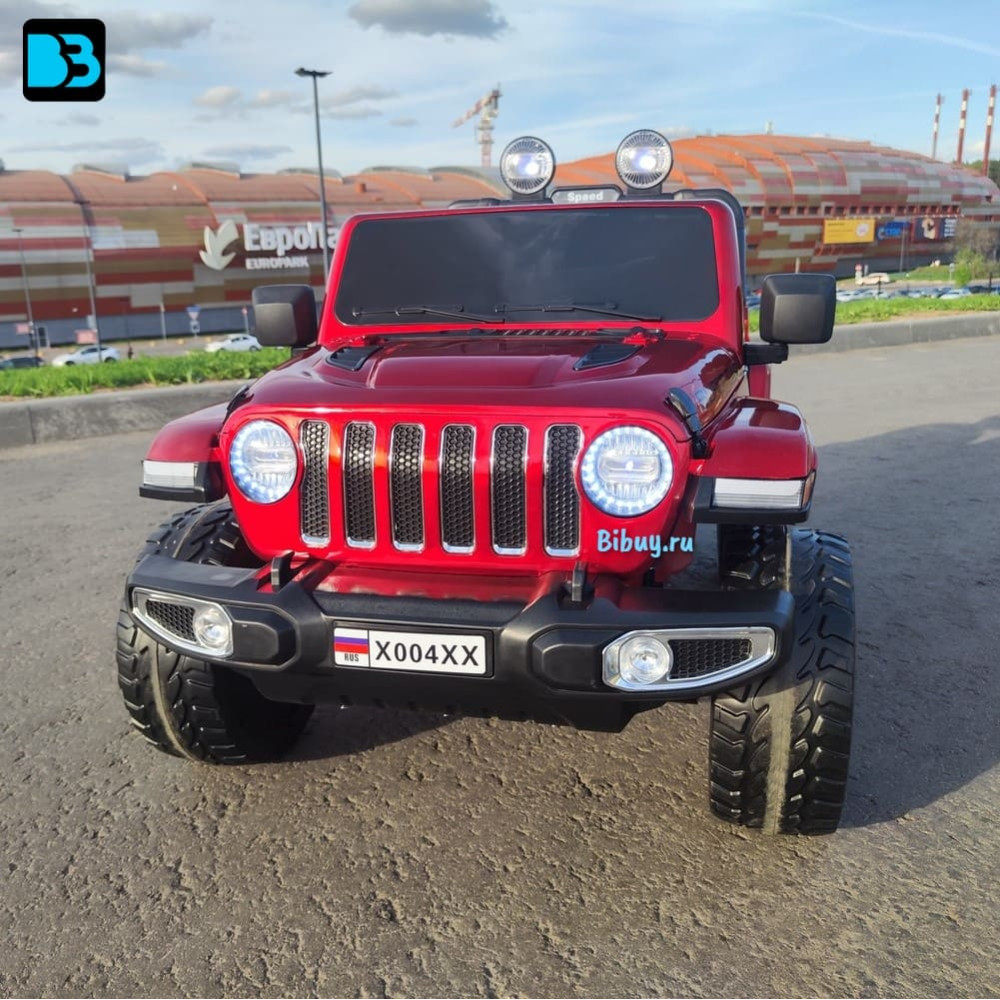 Полноприводный электромобиль Jeep Rubicon X004XX красный глянец