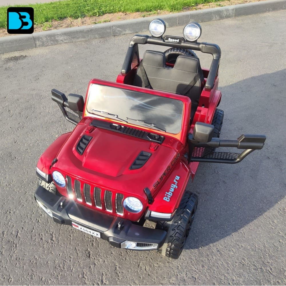 Полноприводный электромобиль Jeep Rubicon X004XX красный глянец