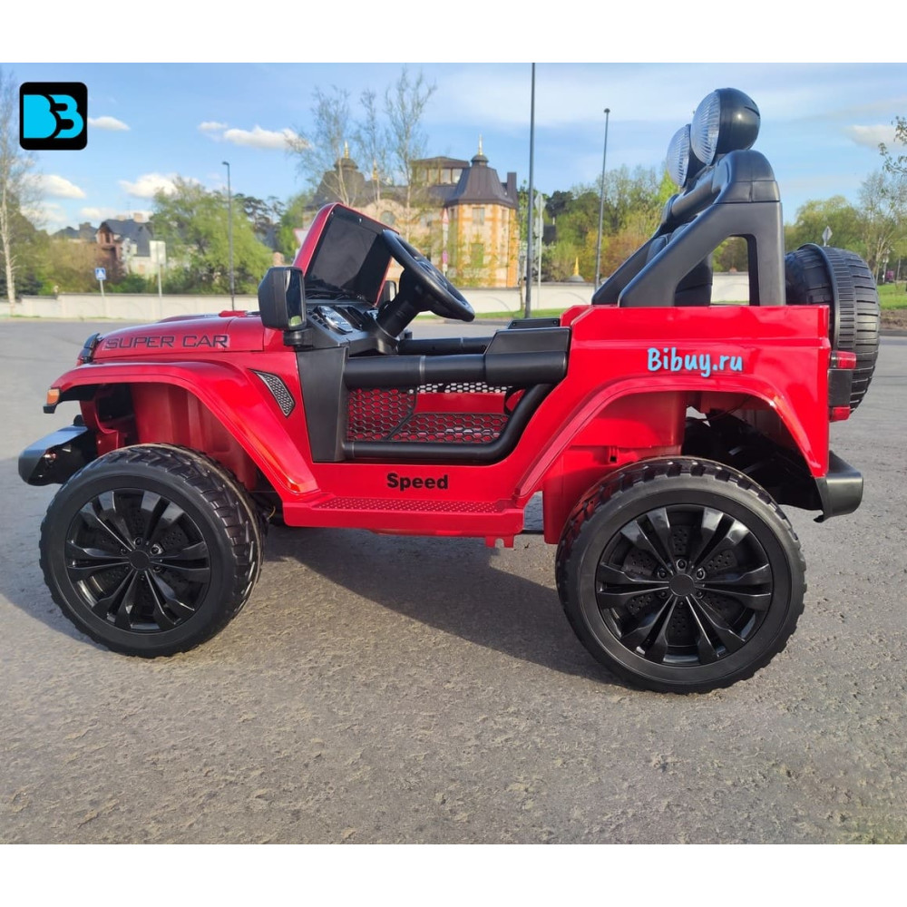Полноприводный электромобиль Jeep Rubicon X004XX красный глянец