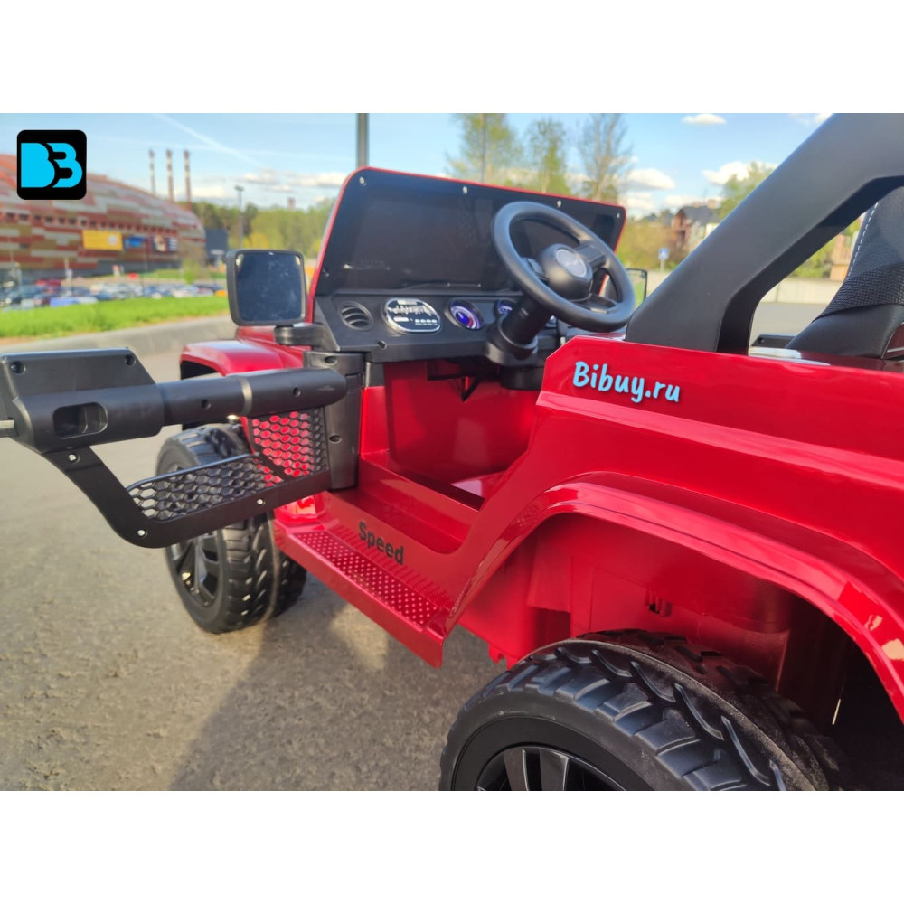 Полноприводный электромобиль Jeep Rubicon X004XX красный глянец