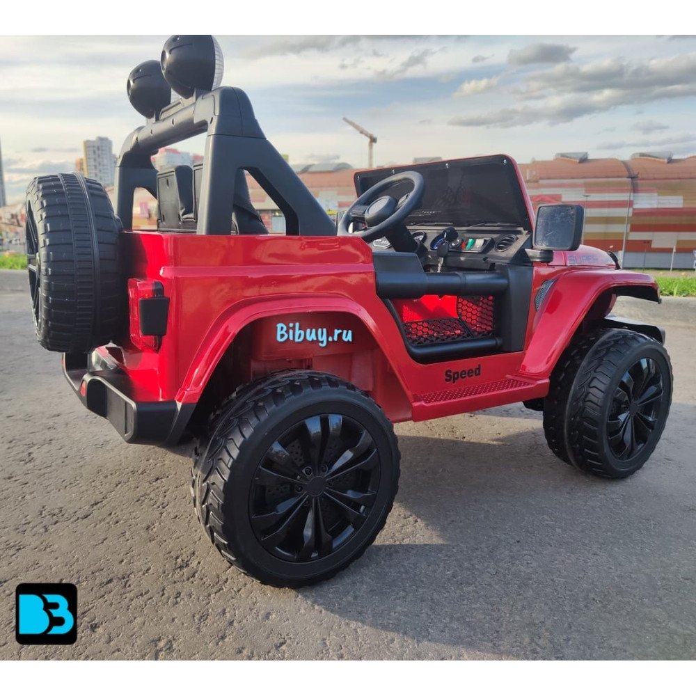 Полноприводный электромобиль Jeep Rubicon X004XX красный глянец