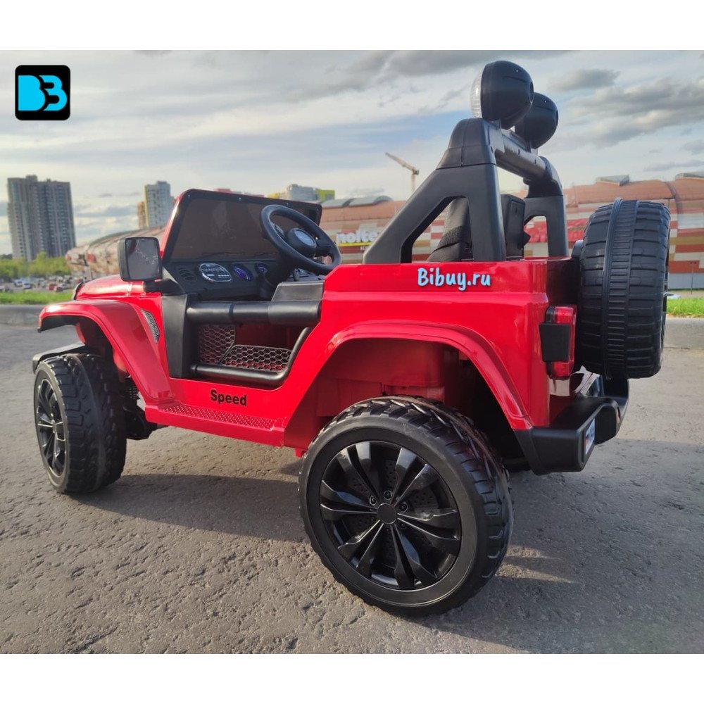 Полноприводный электромобиль Jeep Rubicon X004XX красный глянец