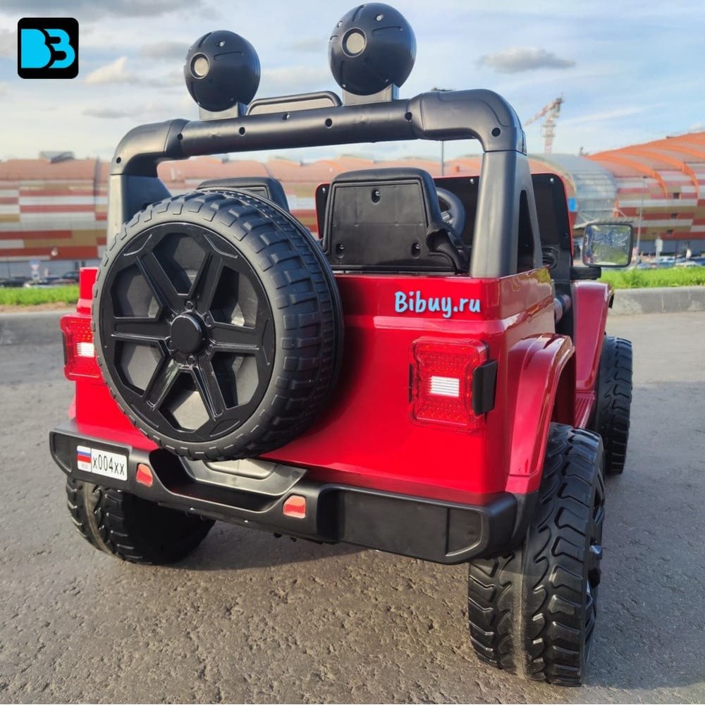 Полноприводный электромобиль Jeep Rubicon X004XX красный глянец