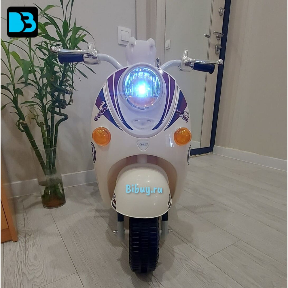 Детский мотоцикл скутер Z444ZZ белый
