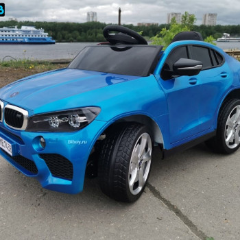Детский электромобиль джип BMW X6 mini YEP7438 Синий краска