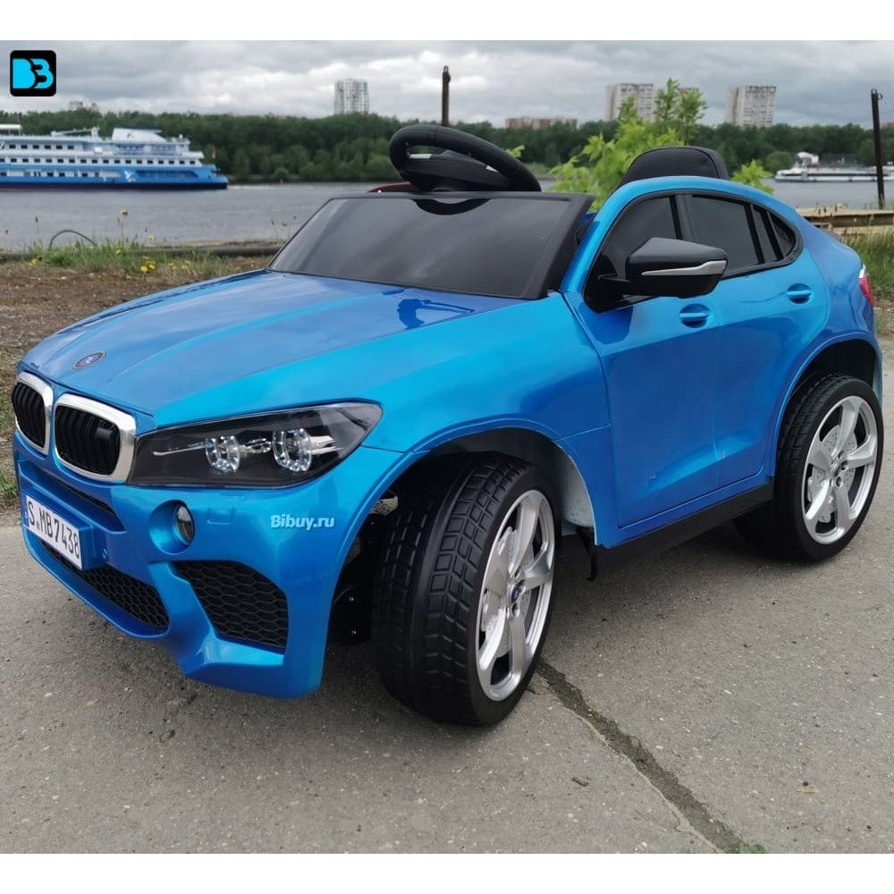 Детский электромобиль джип BMW X6 mini YEP7438 Синий краска