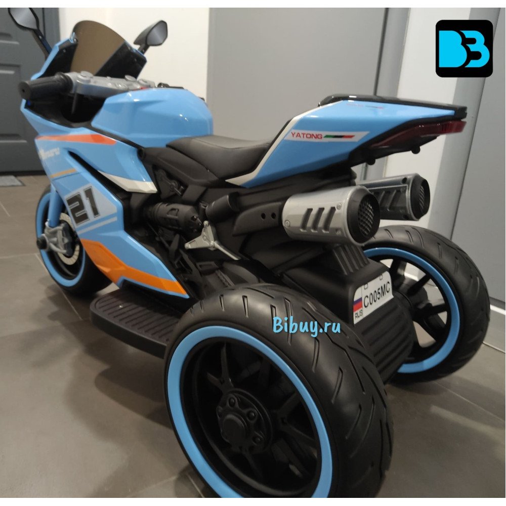 Детский электромотоцикл C005MC синий