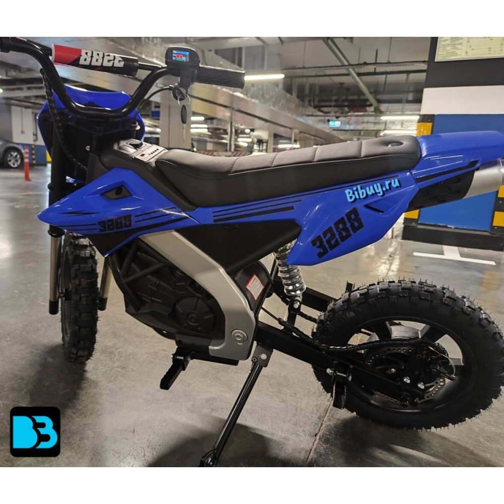 Детский скоростной мотоцикл E777KX синий, 18 км/ч, двухместный