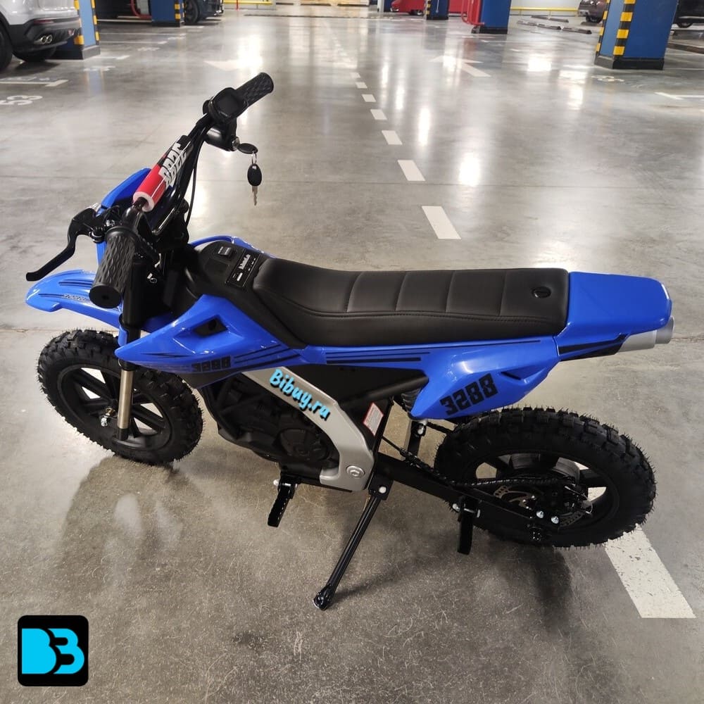 Детский скоростной мотоцикл E777KX синий, 18 км/ч, двухместный